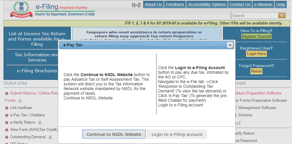 How to pay income tax online